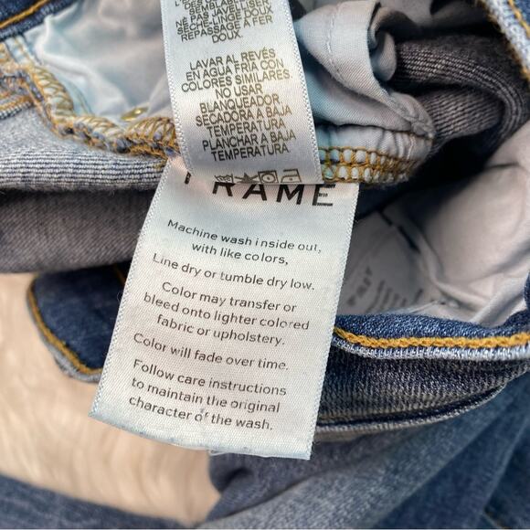 FRAME DENIM Le High Rise Skinny Jeans Langstone Raw Shade Hem Size 25 #LHSKSH133 - Picture 11 of 11